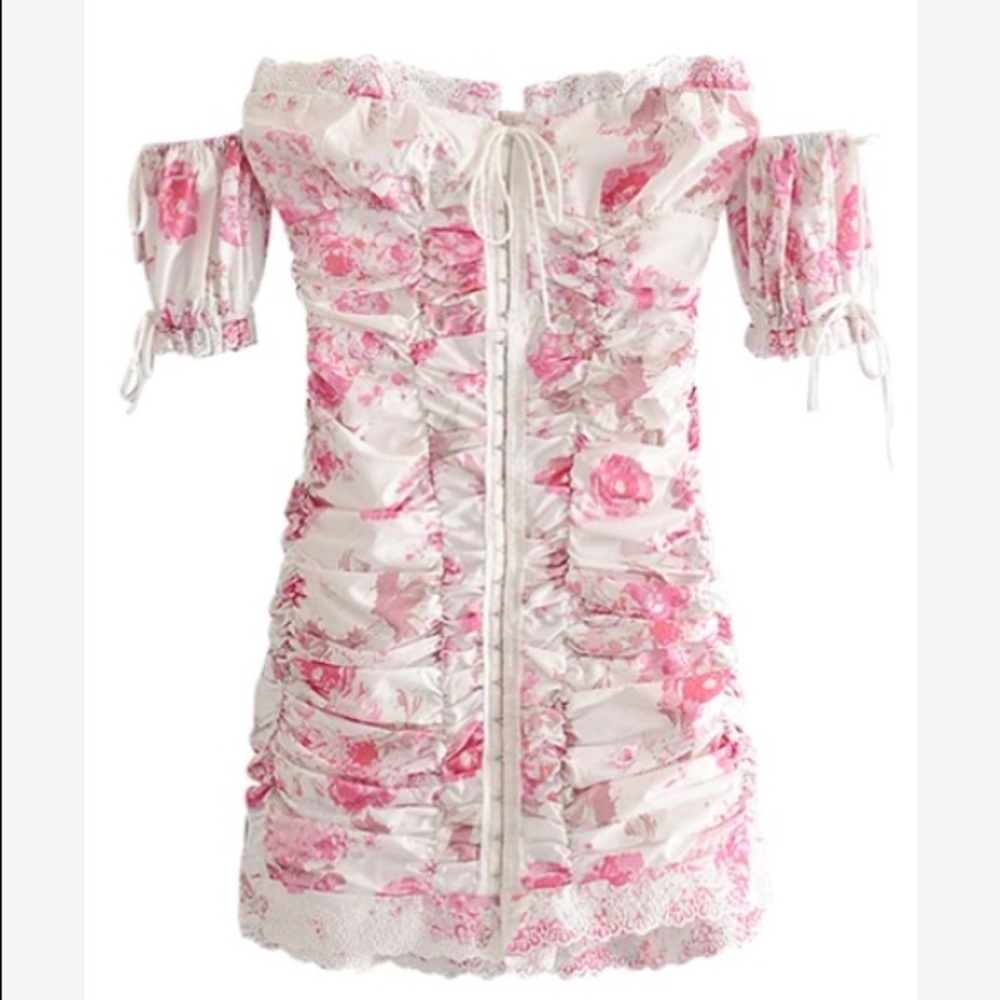 adorable floral dress with cuff sleeves